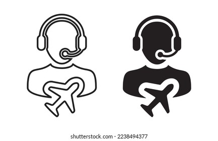 Icono de vector de servicio al cliente de Airline