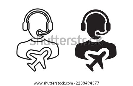 Airline customer service vector icon