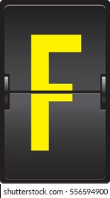 Airline flip flap board-letter F