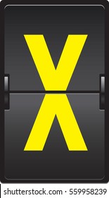 Airline flip flap board-letter X