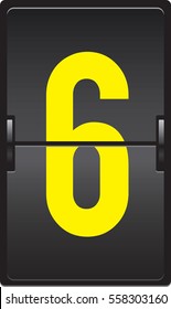 Airline flip flap board-number 6