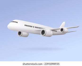 Airline fly international worldwide boarding pass leisure touring holiday summer vacation concept. air ticket cartoon travel tourism plane 3D icon trip planning world tour. 3d vector illustration