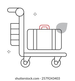 Airline Food Cart Vector Icon Design