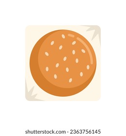Airline food hamburger icon flat vector. Flight meal. Airplane service isolated