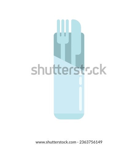 Airline food tools icon flat vector. Air meal. Trolley plane isolated