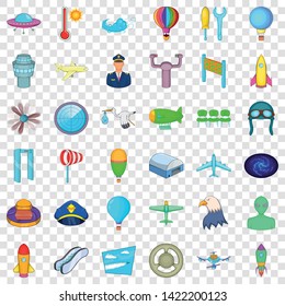 Airline icons set. Cartoon style of 36 airline vector icons for web for any design