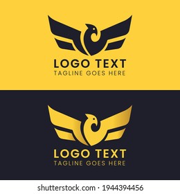 Airline logo (bird and airplane flying) free vector