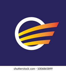 airline logo or courier company with vibrant colors