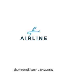 Airline logo design - plane aviation space modern technology simple design