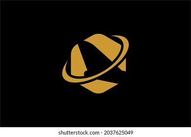 Airline logo design vector. Airplane abstract symbol. Blue plane in hexagon with fast vector icon.