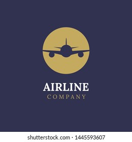 Airline logo plane travel icon. Airport flight world aviation. Aircraft business tourism logo.