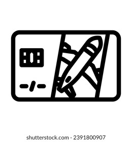 airline miles bank payment line icon vector. airline miles bank payment sign. isolated contour symbol black illustration