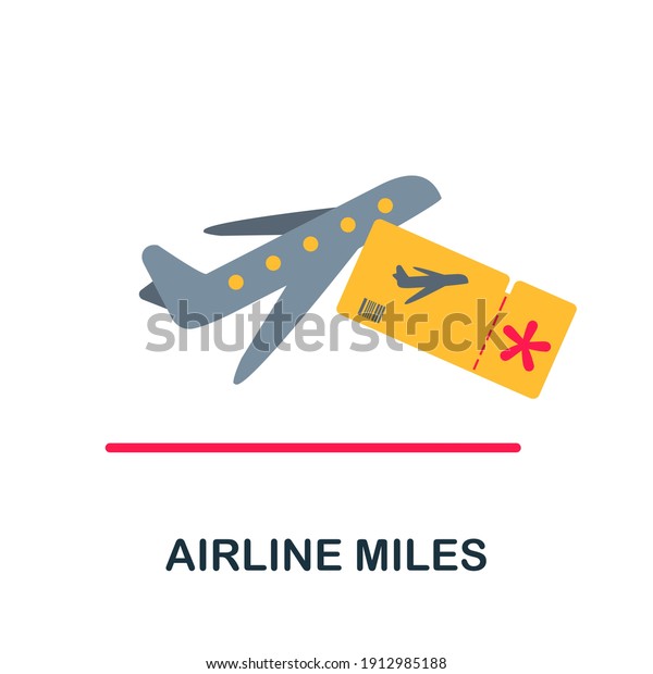 Airline Miles flat icon. Color\
simple element from customer loyalty collection. Creative Airline\
Miles icon for web design, templates, infographics and\
more