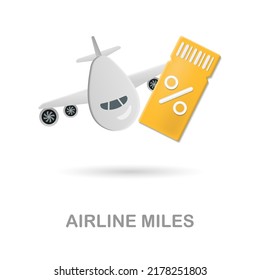 Airline Miles Icon 3d Illustration From Customer Loyalty Collection. Creative Airline Miles 3d Icon For Web Design, Templates, Infographics And More