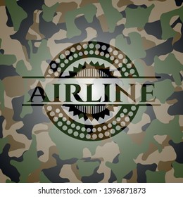 Airline on camo pattern. Vector Illustration. Detailed.