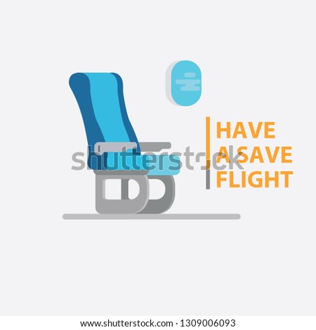 Airline passenger seats and side window. Traveling with airplane. airplane transportation
