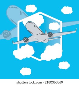 Airline Plane Icon Logo simple vector flat design