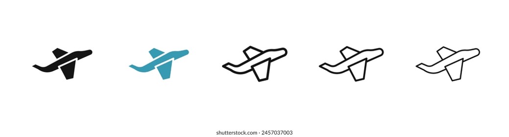 Airline Plane Icon Set for Flight Operations for UI Designs