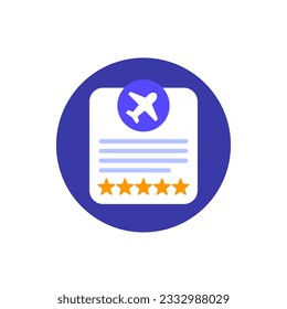 airline rating icon, flat vector design