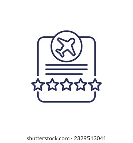 airline rating icon, line vector