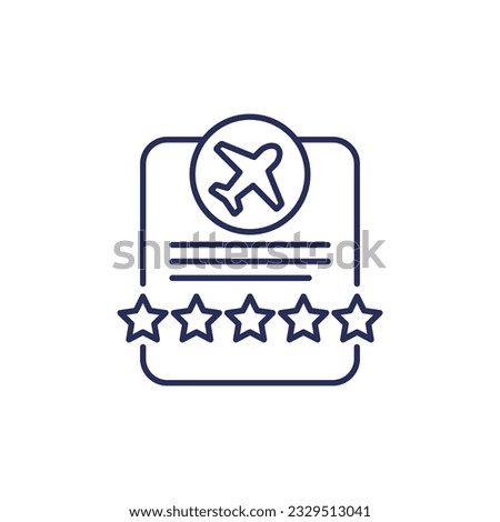 airline rating icon, line vector