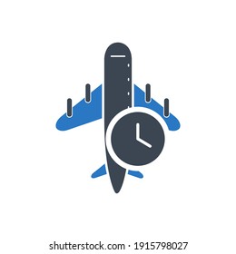 Airline schedule icon. rocket, helicopter, air ticket, air vehicle schedule icon. Airplane with time and watch icon.