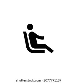 Airline Seat Recline Extra Icon. Flat Style Design Isolated On White Background. Vector Illustration