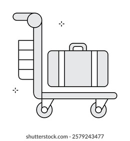 Airline Service Trolley Vector Icon Design