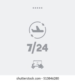 Airline services 7/24 - Vector web icon