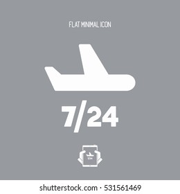 Airline services 7/24 - Vector web icon