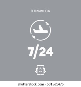 Airline services 7/24 - Vector web icon