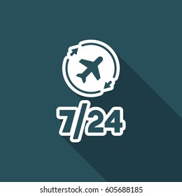 Airline services 7/24 - Vector web icon