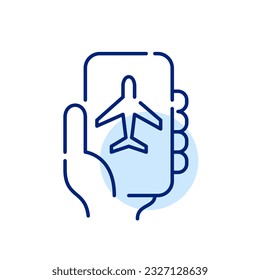 Airline smartphone app. Ticketing, reservation and flight boarding passes. Pixel perfect icon