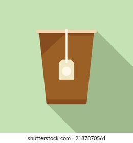 Airline tea cup icon flat vector. Food meal. Dinner airport