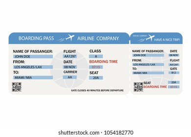 Boarding Pass On White Background Vector Stock Vector (Royalty Free ...