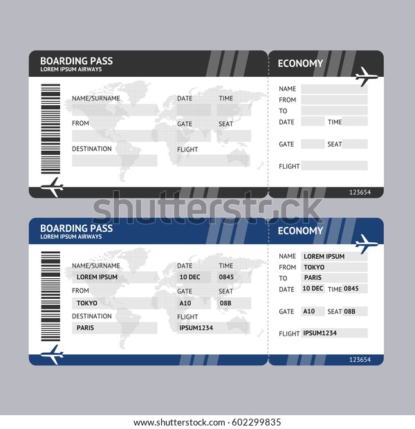 Blank Airline Ticket Template from image.shutterstock.com
