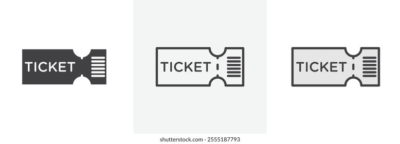 Airline ticket icon collection in black and colored style.