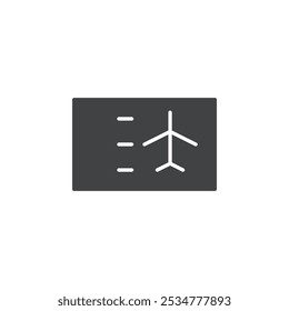 Icono de boleto de avión plano y diseño de conjunto simple