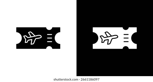 Flugticketsymbol eines flachen Formatvektors