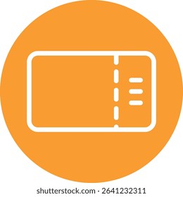 Airline Ticket Icon on Orange Circle Background