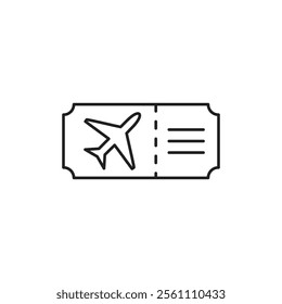 Airline ticket icon Outline vector line symbol