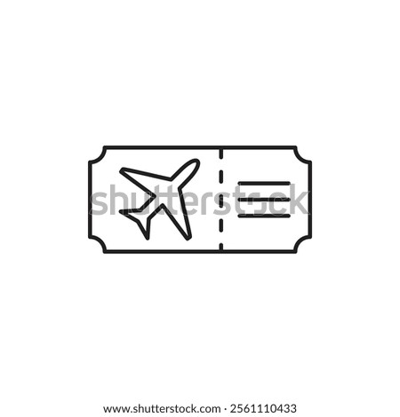 Airline ticket icon Outline vector line symbol