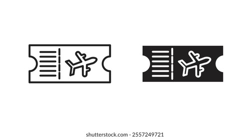 Airline ticket Icon set. vector illustration set