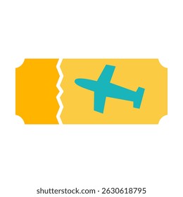airline ticket icon, simple flat style, illustration, logo sign symbol pictogram template, for ui or ux isolated on white for mobile app, editable