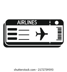 Airline ticket icon simple vector. Pass plane. Air flight