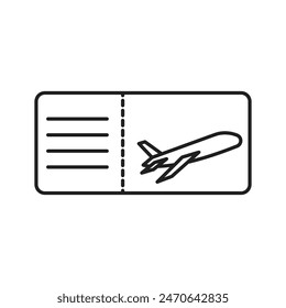 Airline Ticket Icon for Travel, Flight Booking, and Vacation Planning