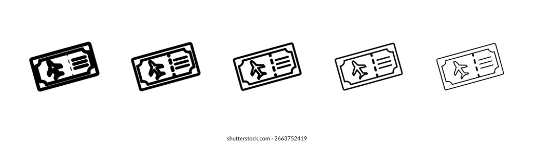 Airline ticket icon vector collection. EPS 10