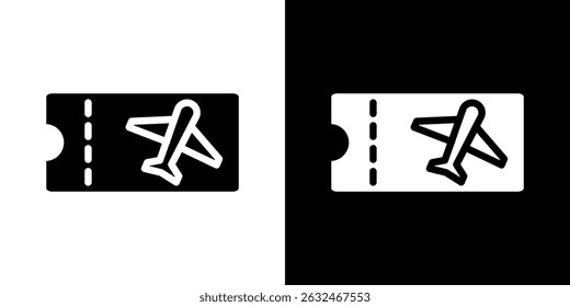 Airline ticket icon Vector in flat style. Collection silhouettes