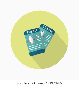 Airline ticket icon, Vector flat long shadow design. Transport concept.