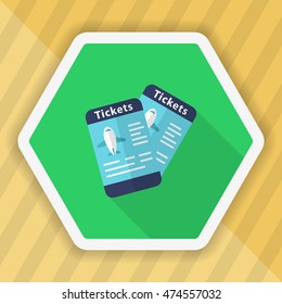 Airline ticket icon, Vector flat long shadow design. Transport concept.